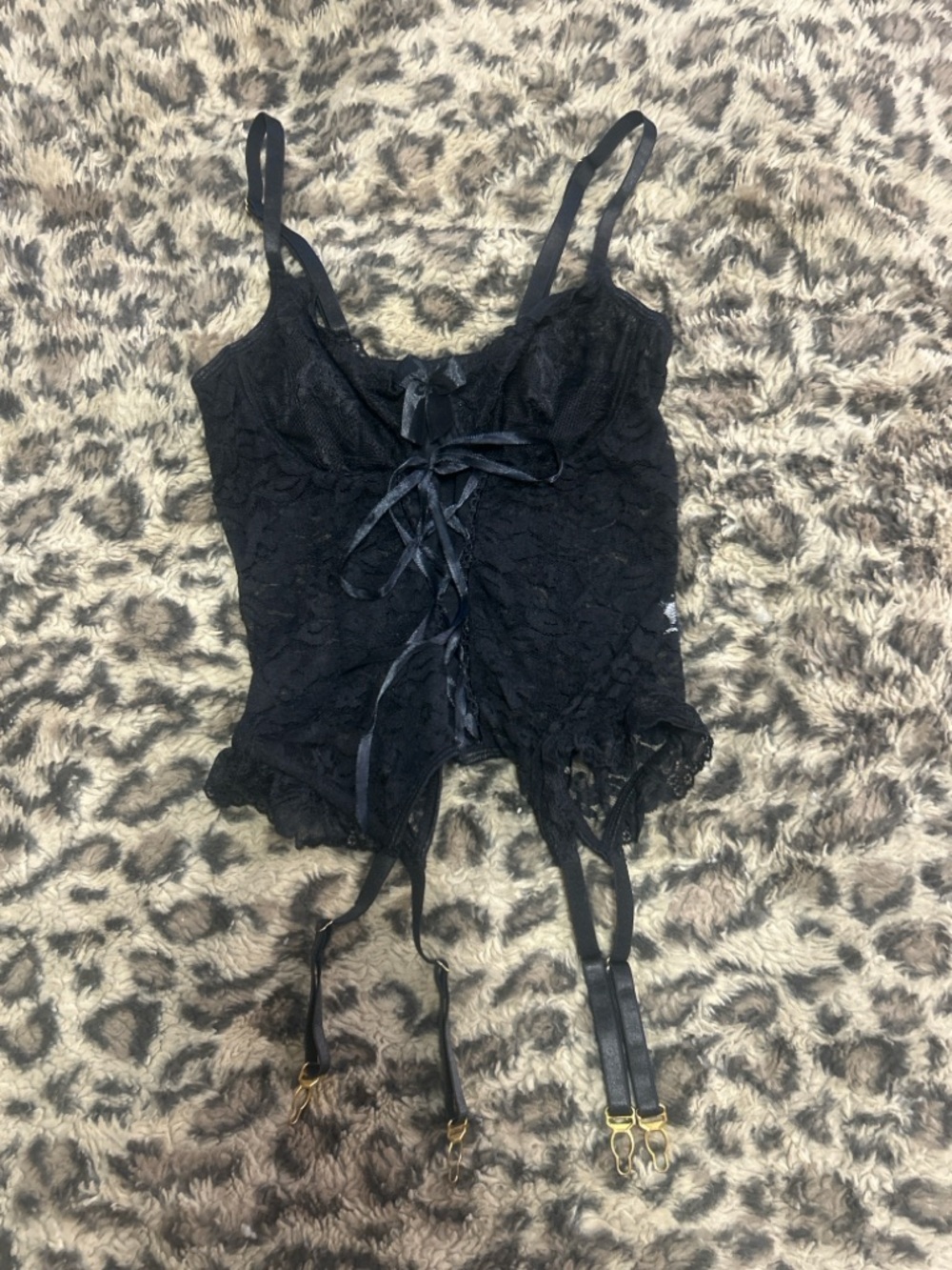 Lace Garter Chemise with Front Ribbon